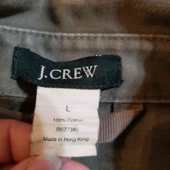 J. Crew size Large Khaki green distressed utility style jacket - Picture 10 of 10